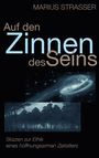 "MARIUS STRASSER; Auf den Zinnen des Seins; Skizzen zur Ethik eines hoffnungsarmen Zeitalters." Oben Galaxie, unten Wald.