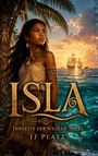 ISLA, Jenseits der weißen Segel, JJ Platz. Eine Frau in traditioneller Kleidung vor Meer und Segelschiffen bei Sonnenuntergang.