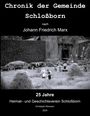 "Chronik der Gemeinde Schloßborn" oben, darunter historische Szene: Menschen arbeiten auf einem Feld vor einer Steinmauer.