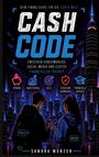 Oben: "Dein Finanz-Guide für die 'echte Welt'", "Cash Code". Unten Symbole für Sparen, Investieren. Skyline bei Nacht.