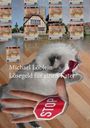 "Michael Löblein. Lösegeld für einen Kater." Eine schlafende Katze, rote Stop-Kelle, 50-Euro-Scheine, Fachwerkhaus.