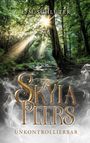 Titel: "Skyla Peers: Unkontrollierbar" von L. M. Schlüter. Sonnenstrahlen durchbrechen Wald über einem fließenden Bach.