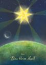 Titel: "Das kleine Licht". Eine Illustration: Ein leuchtender Stern über einer grünen Erdkugel, daneben ein Halbmond.