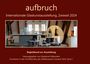 Text: "aufbruch", "Internationale Glaskunstausstellung, Zwiesel 2024". Innenraum mit farbigen Glaskunstwerken auf Podesten.
