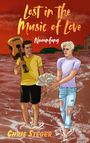 "Lost in the Music of Love: Neuanfang" mit zwei jungen Männern am Strand; ein Mann mit Gitarre, der andere mit Muschel.