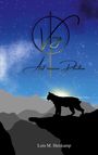 Titel: „Vry – Auf neuen Pfaden“. Name: Lois M. Heitkamp. Silhouette eines Luchses in einer Berglandschaft bei Nacht.