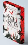 Text: "Mira Valentin, Erik Kellen, Nachtkrallen, Der Orden der Ikaria 1." Illustration mit roten und schwarzen Krallen.