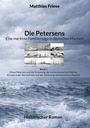 Buchtitel: "Die Petersens: Eine maritime Familiensaga in deutschen Marinen" von Matthias Friese. Hintergrund: stürmisches Meer.