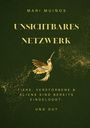 Der Text lautet: "Mari Muíños Unsichtbares Netzwerk. Tiere, Verstorbene & Aliens sind bereits eingeloggt. Und du?" Ein goldener Kolibri auf grünem Hintergrund.