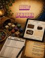 Text: Jörg Schock, Moxys Spielewelt, Rate, Würfelspieltisch. Diverse bunte Würfel, Murmeln und eine Laterne auf Holz.