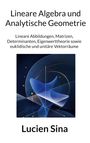 "Lineare Algebra und Analytische Geometrie" und "Lucien Sina" über einer abstrakten Illustration mit geometrischen Formen.
