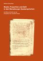 Barbara Kraus-Nohr: Musik, Proportion und Zahl in den Merseburger Zaubersprüchen. Altes Manuskript auf orangefarbenem Hintergrund.