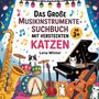 "Das Große Musikinstrumente-Suchbuch mit versteckten Katzen ab 3+ von Lena Winter." Verschiedene Instrumente und bunte Katzen.