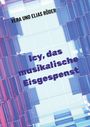 Text: "Vera und Elias Röder, Icy, das musikalische Eisgespenst." Hintergrund: Abstrakte blaue und lila geometrische Formen.