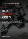 Text: Ein Panzer: Millionen Dollar. Seine Zerstörung: 400 Dollar. Der billige Krieg. Dazu Drohnen-Bauteile auf dunklem Hintergrund.