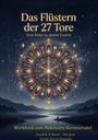 "Das Flüstern der 27 Tore" oben, "Workbook zum Nakshatra Kartenorakel" unten. Illustration: Mandala vor Nachthimmel.