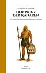 „Der Prinz der Kanaren“, Märchen für Erwachsene. Ein Krieger mit Speer und Korb voller Tauben, trägt ein Fellgewand.