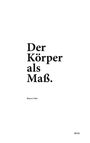 Text: "Der Körper als Maß." Name: "Bianca Löhr" Unten: "KSA". Weißer Hintergrund, minimalistisches Design.