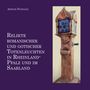 Ein Buchcover: "Relikte romanischer und gotischer Totenleuchten in Rheinland-Pfalz und im Saarland". Links Text, rechts Steinleuchte.