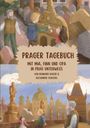 „Prager Tagebuch“ - Mit Mia, Finn und Opa in Prag unterwegs. Illustration von Figuren vor Prager Sehenswürdigkeiten.