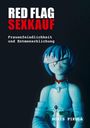 "Red Flag Sexkauf: Frauenfeindlichkeit und Entmenschlichung. Boris Pikula." Eine blauhaarige Figur in einem futuristischen Anzug.