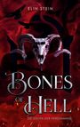 „Elin Stein - Bones of Hell - Die Seelen der Verdammnis“. Ein Ziegenkopf-Schädel vor einem roten, rauchigen Hintergrund mit Raben.