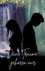 „Janina Lenz“ und „Deine Träume gehören mir“; zwei Silhouetten vor einem Wasserfall.