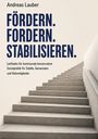 Text: Andreas Lauber. FÖRDERN. FORDERN. STABILISIEREN. Treppe mit schlichten grauen Stufen führt nach oben.