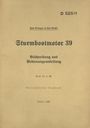 D 525/1, Zum Einlegen in das Gerät! Sturmmotorboot 39, Beschreibung und Bedienungsanleitung, Berlin 1940.