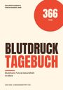 "Das Messtagebuch für ein ganzes Jahr. 366 Tage. Blutdrucktagebuch. Blutdruck, Puls & Gesundheit im Blick. Beige Hintergrund."