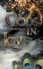 "Gods in Love", "Mia Montague", "Jupiter's Judgment". Goldene Ornamente, Blitz, Pfauenfedern im Hintergrund.