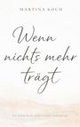 „Wenn nichts mehr trägt“ von Martina Koch. Unten: „Ein stilles Buch über innere Übergänge.“ Beige Aquarelloptik als Hintergrund.