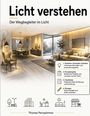 Text: "Licht verstehen. Der Wegbegleiter im Licht. Thomas Pernpeintner." Eine skizzierte Wohnzimmerszene mit Möbeln und Beleuchtung.