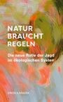 Text: "NATUR BRAUCHT REGELN Die neue Rolle der Jagd im ökologischen System ERICH KARASEK". Hintergrund in abstrakten Farbverläufen.