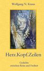 „Wolfgang N. Kraus“, „Herz.Kopf.Zeilen“, „Gedichte zwischen Reim und Freiheit“. Aquarell einer geheimnisvollen Figur.