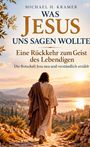Titel: "Was Jesus uns sagen wollte. Eine Rückkehr zum Geist des Lebendigen." Mensch geht zum Sonnenuntergang.