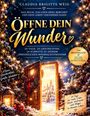 Buchcover mit weihnachtlicher Tür in verschneiter Szene, golden leuchtenden Sternen, Tannenzweigen und Lichtern.