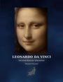 Text: "LEONARDO DA VINCI. Das erste Buch der Geheimnisse. Maurizio Pecorari." Illustriertes Mona Lisa-Gesicht.