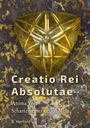 Text: “Creatio Rei Absolutae. Anima Vera – Schatten einer neuen Welt. B. Herford.” Goldene geometrische Form auf gemustertem Hintergrund.
