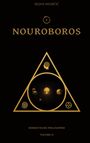 „DEJAN NEORČIĆ“, „NOUROBOROS“, Symbolik in Dreieck; „HERMETISCHE PHILOSOPHIE, VOLUME II“. Gold auf schwarzem Hintergrund.