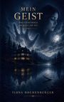 „MEIN GEIST: DAS GEHEIMNIS IM HAUS AM SEE“ steht über einem See mit einem beleuchteten Haus; dahinter eine Frauenfigur.