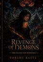 "Revenge of Demons", "Der Fluch von Avernyra", "Torehe Ratte". Illustration: Frau mit dunklem Haar vor düsterem Schloss.