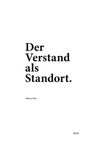 „Der Verstand als Standort.“ – Bianca Löhr. Rechts unten steht der Text: KSA. Minimalistisches Design mit schwarzem Text.