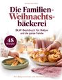 Text: "Die Familien-Weihnachtsbäckerei" – BLW-Backbuch. Eine Kinderhand greift nach Gebäck auf einem Teller.