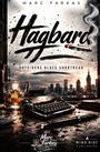 Text: "Marc Farkas", "Hagbard", "Outsiders Blues Shortread", "Mind Riot Publishing". Illustration mit Whiskeyglas, Schreibmaschine, Stift.