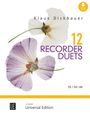 12 Recorder Duets von Klaus Dickbauer. Zwei stilisierte Blumen, eine in Lila, die andere in Weiß.