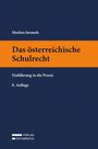 „Markus Juranek, Das österreichische Schulrecht: Einführung in die Praxis, 8. Auflage“. Ein Buchcover in Dunkelblau und Orange.