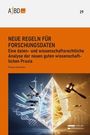 "Neue Regeln für Forschungsdaten" von Thomas Hartmann. Illustration zeigt Symbole der Wissenschaft vor orangefarbenem Hintergrund.