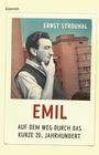 "ERNST STROUHAL, EMIL, AUF DEM WEG DURCH DAS KURZE 20. JAHRHUNDERT." Ein Mann mit Zigarette vor Wohngebäude.
