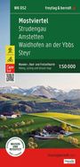 WK 052, Mostviertel, Strudengau, Amstetten, Waidhofen an der Ybbs, Steyr. Wander-, Rad- und Freizeitkarte. Berge im Hintergrund.
